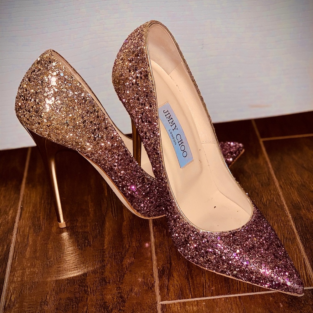 Jimmy Choo size 38 Ombré Glitter Pump